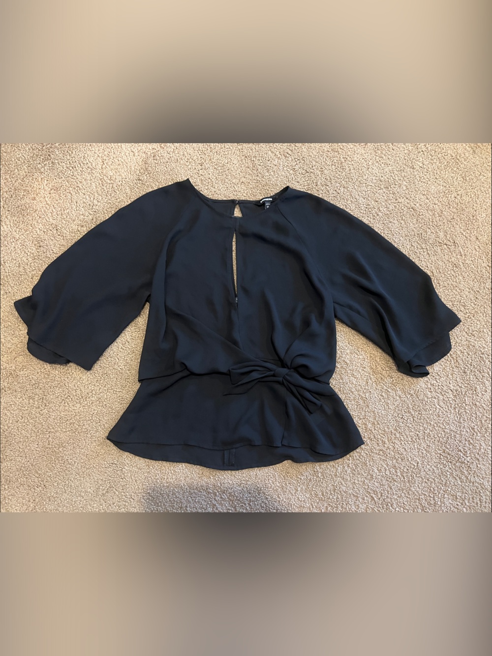 Express Black Knot Keyhole Front Blouse size XS